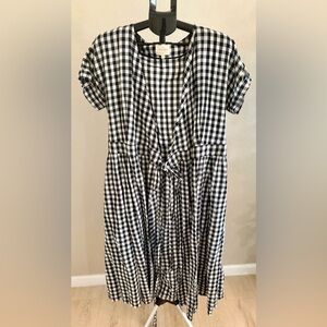 Sézane Black and White Gingham Maxi Dress